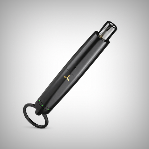 AirVape OM keychain vaporizer in gunmetal finish with key ring