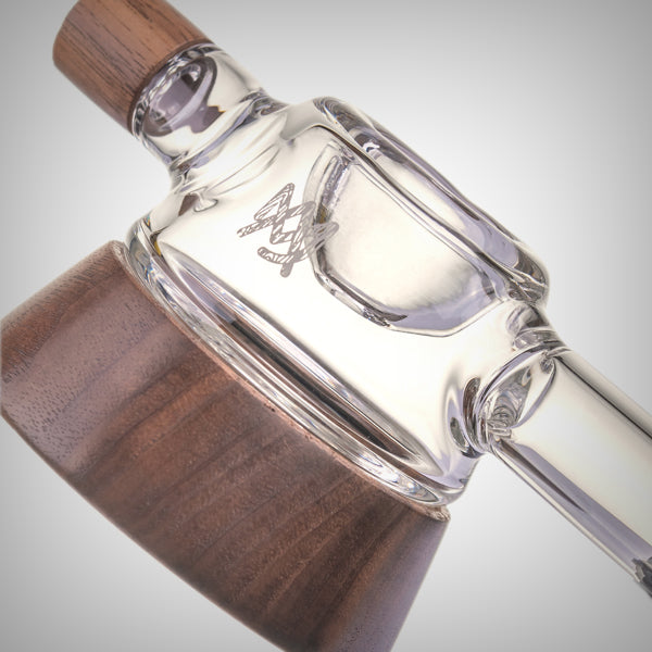 MJ Arsenal Base Camp portable glass pipe with black walnut details