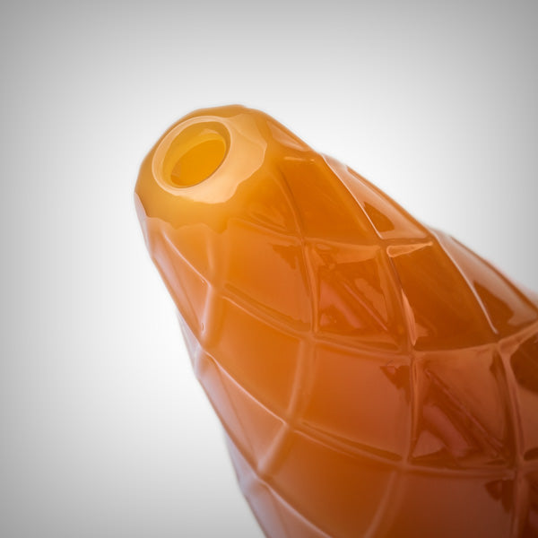 Handcrafted borosilicate glass pipe shaped like an ice cream cone