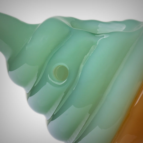 Compact BIGFUN! glass hand pipe with left-side carb