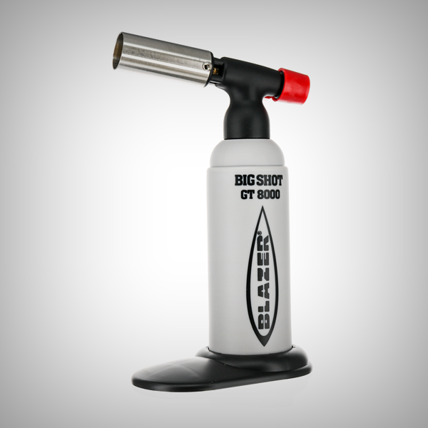Blazer Big Shot GT 8000 gray-black butane torch with tabletop base