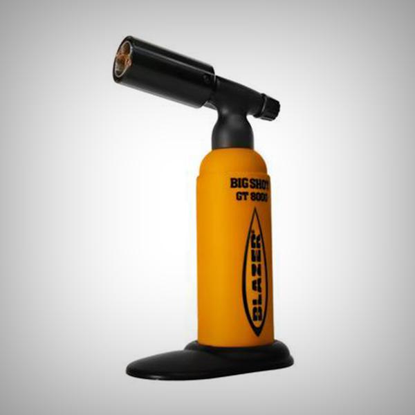 Blazer Big Shot GT 8000 orange butane torch with black tabletop base