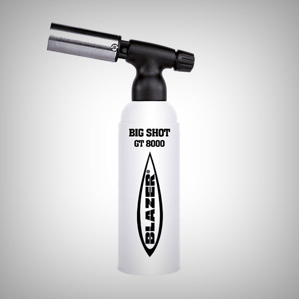 Blazer Big Shot GT 8000 butane torch in white with black logo