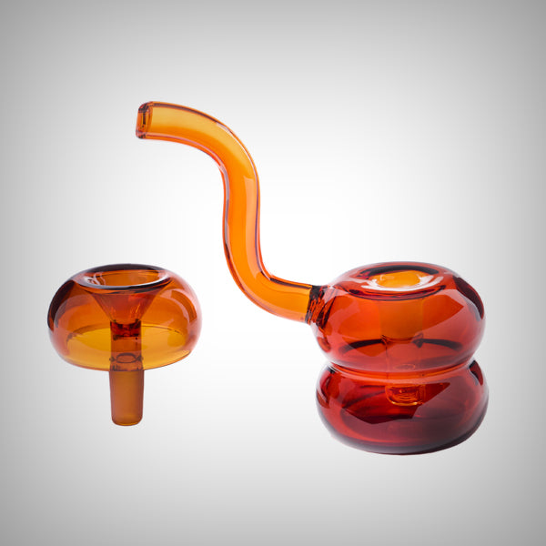 Artistic borosilicate glass bubbler with rounded silhouette