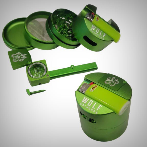 wolf grinders combo crusher with built in pipe and lighter holder