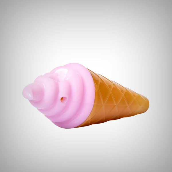BIGFUN! Strawberry Ice Cream Hand Pipe in colored glass