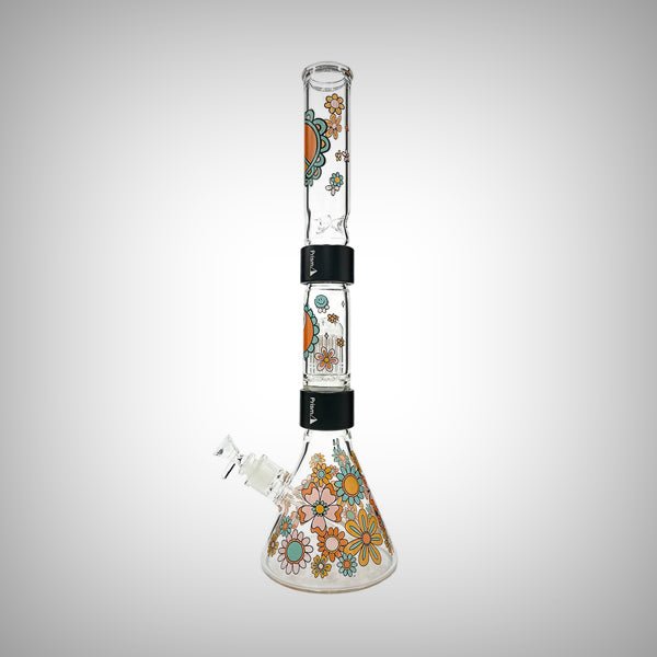 Flower Power Beaker Single Stack and Double Stack by Prism Waterpipes | glass bongs | 421Store online smoke shop