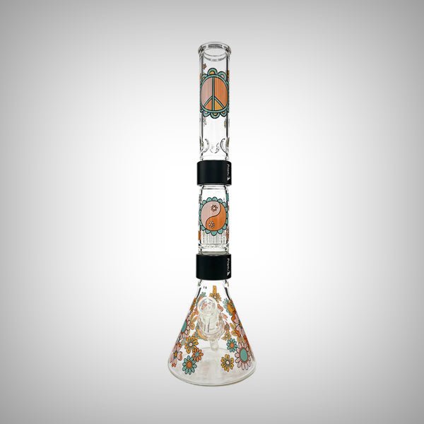 Flower Power Beaker Single Stack and Double Stack by Prism Waterpipes | glass bongs | 421Store online smoke shop