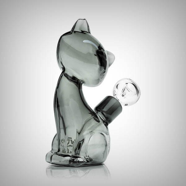 HEMPER Alley Cats 6.3-inch glass water pipe in Smoke
