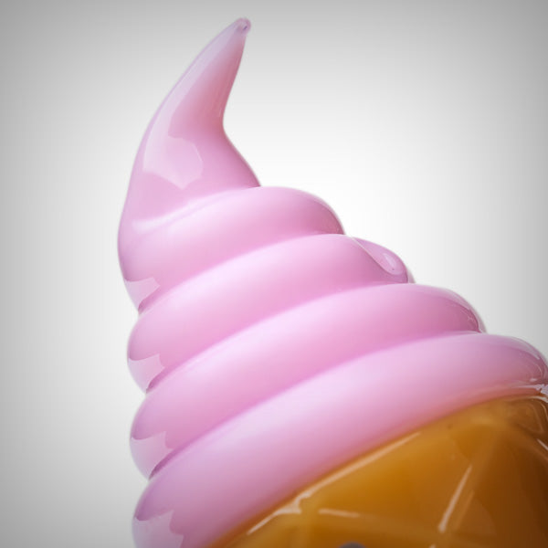 Colorful ice cream cone hand pipe made from borosilicate glass