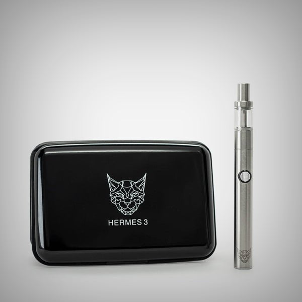 inx Hermes 3 kit in open carrying case with battery, atomizer, and USB charger