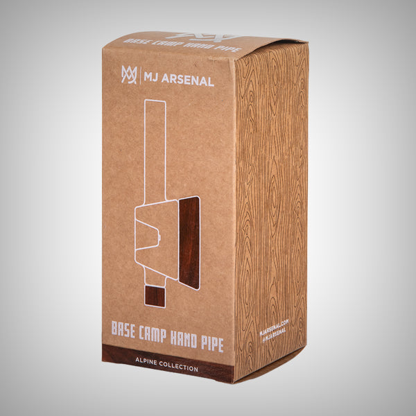 Angled view of the MJ Arsenal Base Camp glass smoking pipe