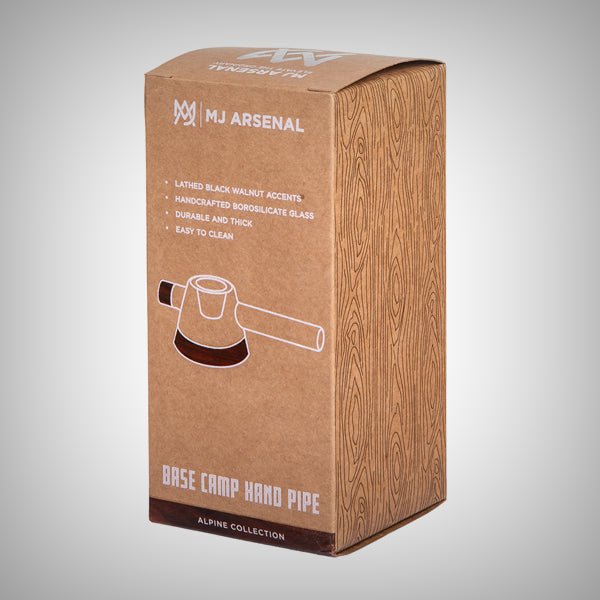 MJ Arsenal Base Camp Hand Pipe – Glass & Walnut Design by MJ Arsenal | Glass Pipes | 421Store online smoke shop