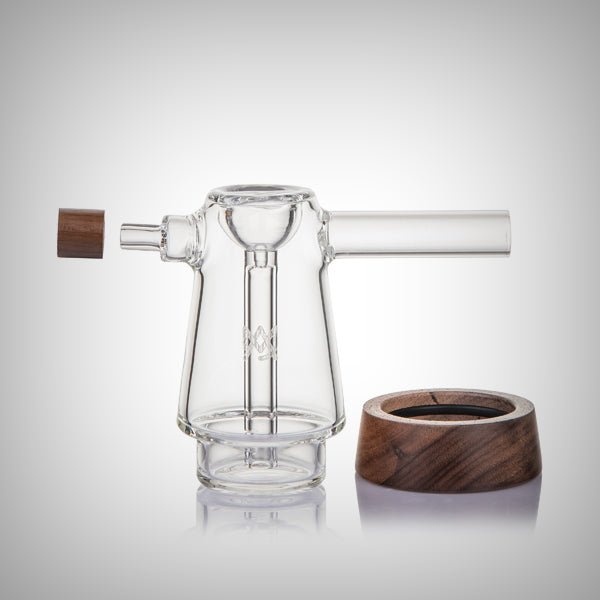 MJ Arsenal Mesa Bubbler – Compact Glass Bubbler with Walnut Accents by MJ Arsenal | Waterpipes | 421Store online smoke shop