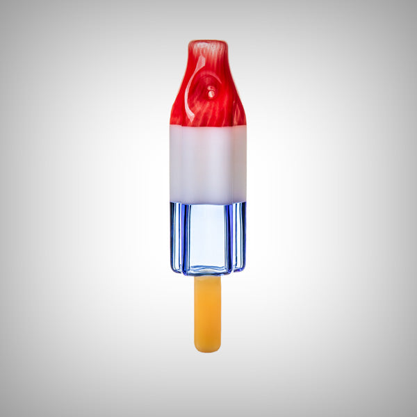 BIGFUN! red, white, and blue glass hand pipe
