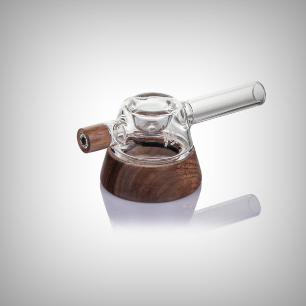 MJ Arsenal Base Camp hand pipe crafted from borosilicate glass with walnut accents