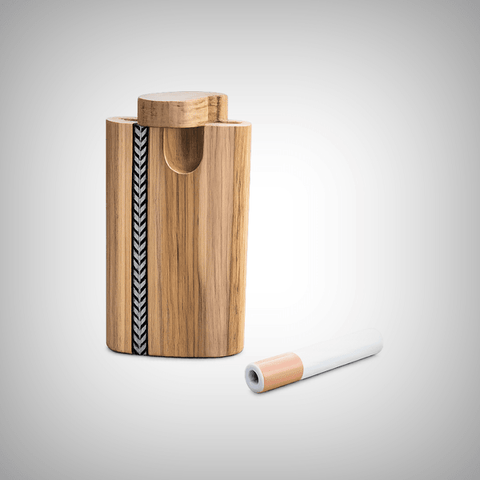 Small Teak Inlay Swivel Dugout – Portable One Hitter Storage by The Mill | Storage Solutions | 421Store online smoke shop