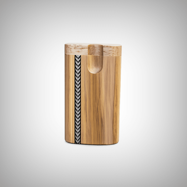 Small Teak Inlay Swivel Dugout – Portable One Hitter Storage by The Mill | Storage Solutions | 421Store online smoke shop