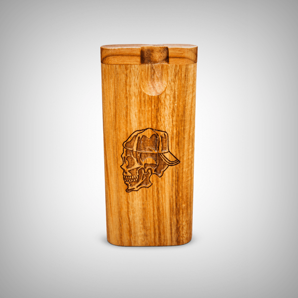 The Mill Luxury Wooden Skull Dugout with One-Hitter by The Mill | Storage Solutions | 421Store online smoke shop