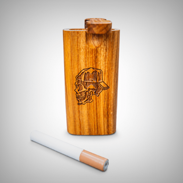 The Mill Luxury Wooden Skull Dugout with One-Hitter by The Mill | Storage Solutions | 421Store online smoke shop