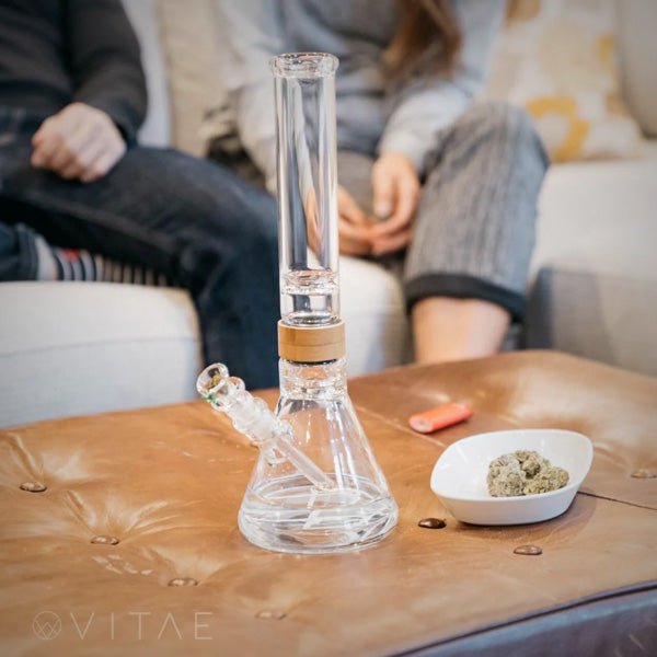 Vitae Glass – 16" Classic Beaker Bong with Hourglass Ice Catcher by Vitae Glass | Bongs & Waterpipes | 421Store online smoke shop