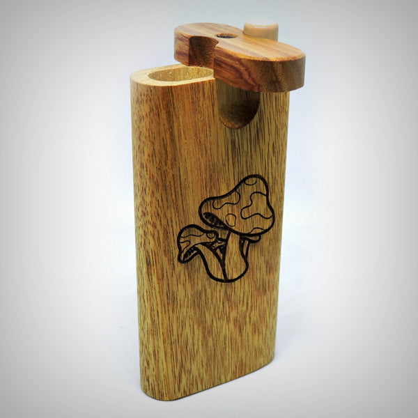 Compact wooden dugout smoking accessory with one hitter