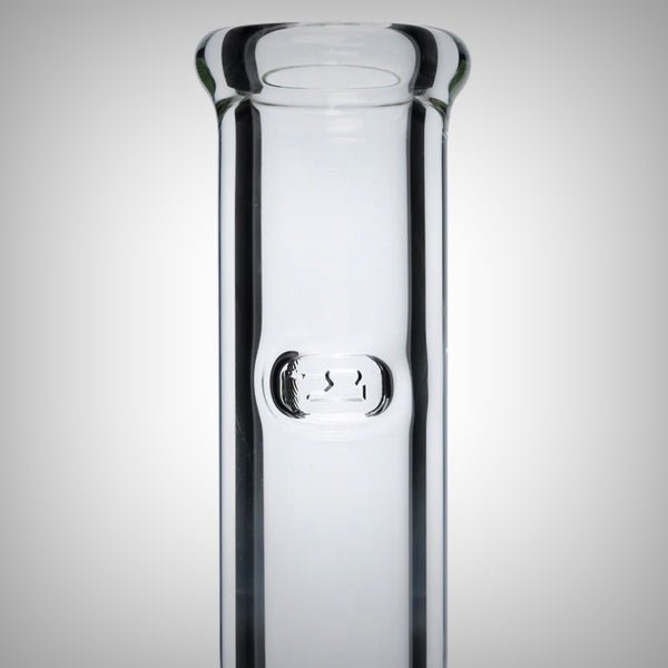 Front view of the Tank Straight Tube 12-inch water pipe with round glass base