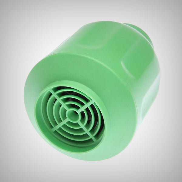 Green Smokebuddy Original showing the vented end