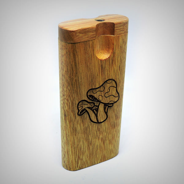 Handcrafted MysticShroom dugout box made from hardwood