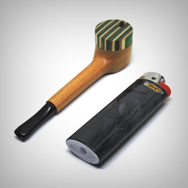 Handcrafted hardwood pipe featuring a classic compact design