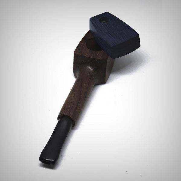 Handcrafted wooden smoking pipe with sliding cover