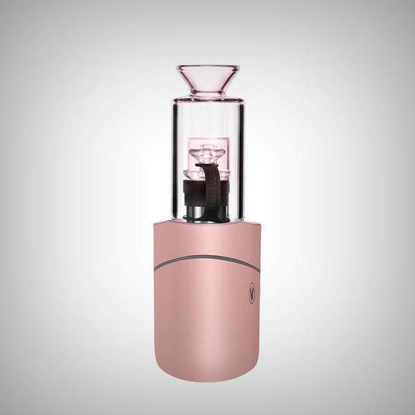 Pink VLAB Halo V2 Smart E-Rig front view with glass bubbler and tethered cap