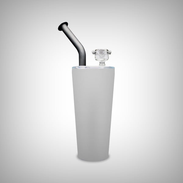 Polar Blast Skinny OD Green tumbler water pipe with black nozzle