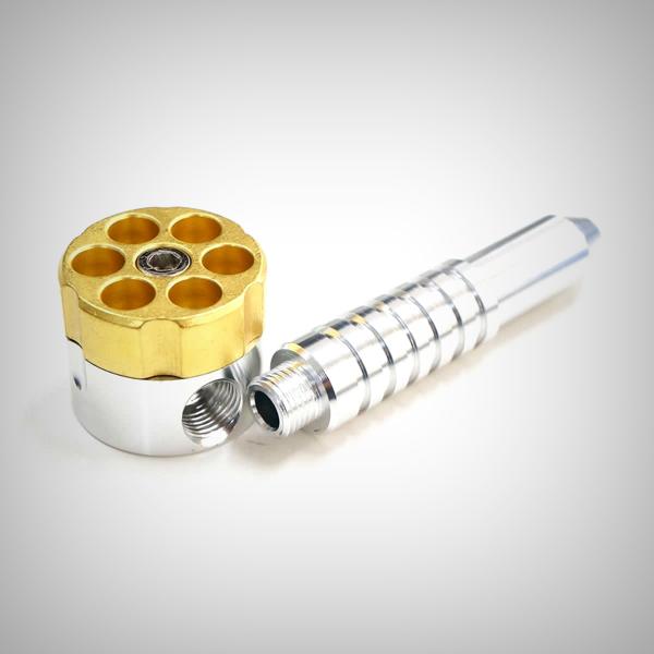 Premium metal six shooter weed pipe