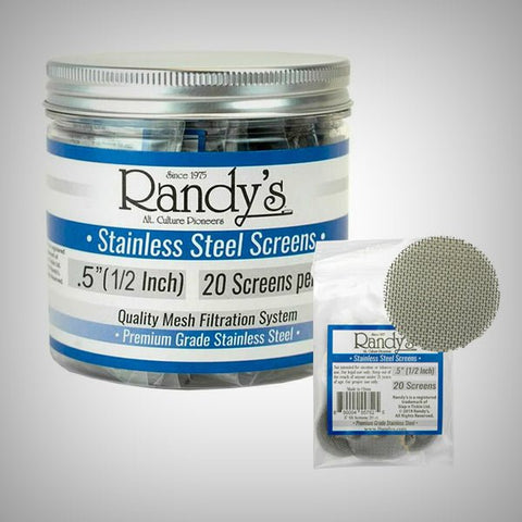 Randy’s stainless steel pipe screens jar with mesh screen packs