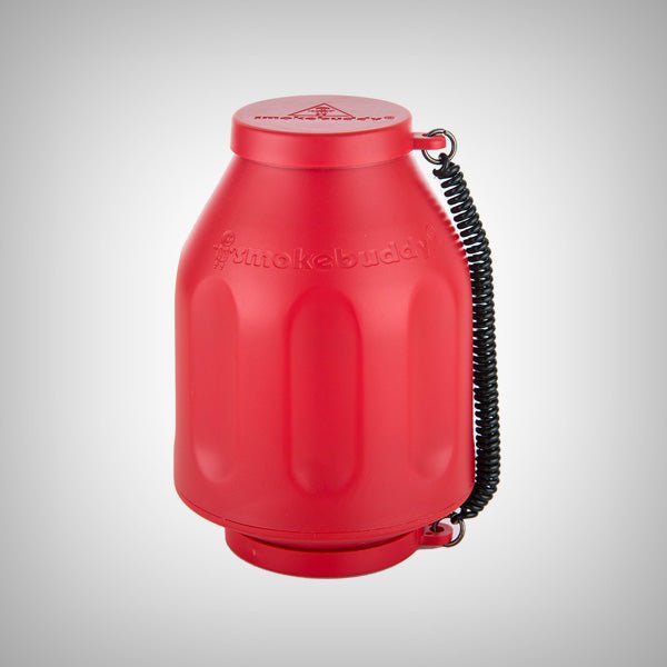 Red Smokebuddy Original Personal Air Filter with black tether