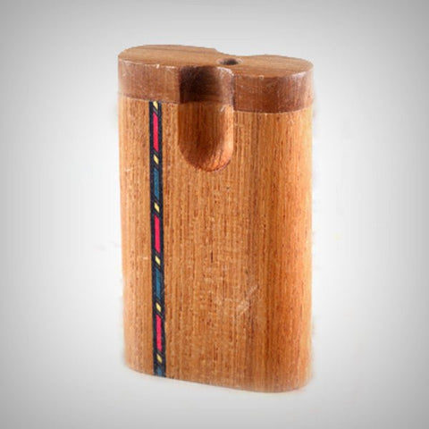 Small teak inlay swivel dugout with built in one hitter