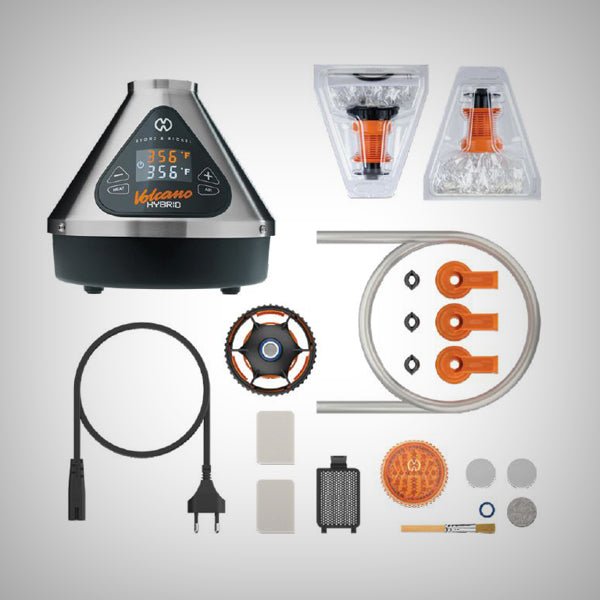 VOLCANO HYBRID Vaporizer with included components and accessories