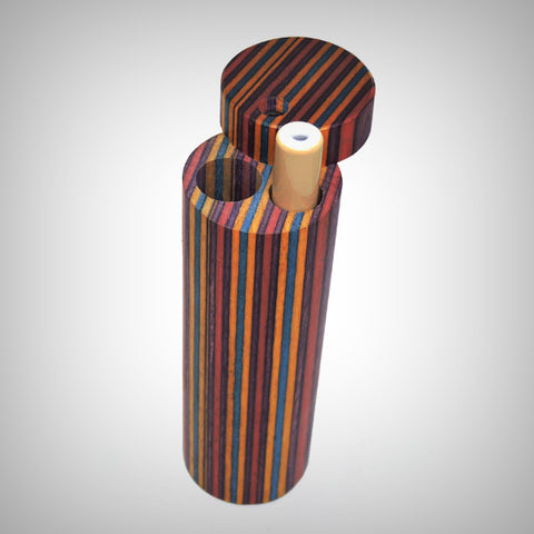 Wood Cylindrical Dugout with One Hitter made from natural hardwood