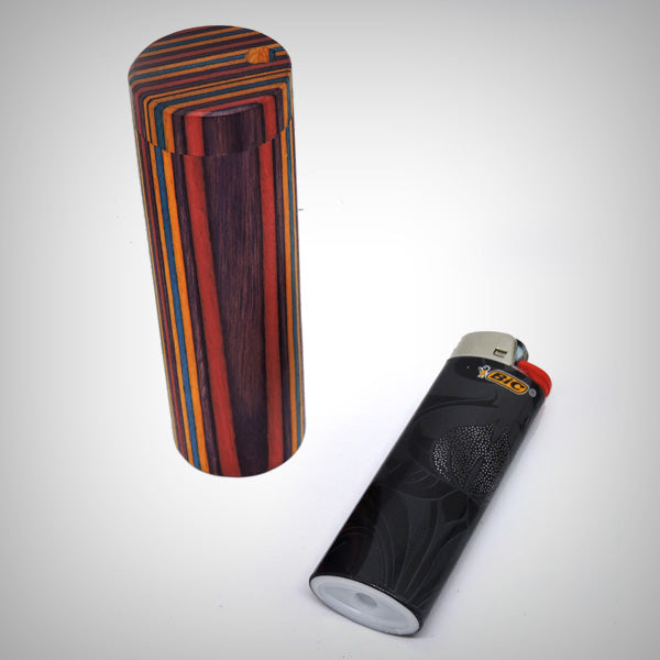 Wooden dugout one hitter set with built-in storage chamber