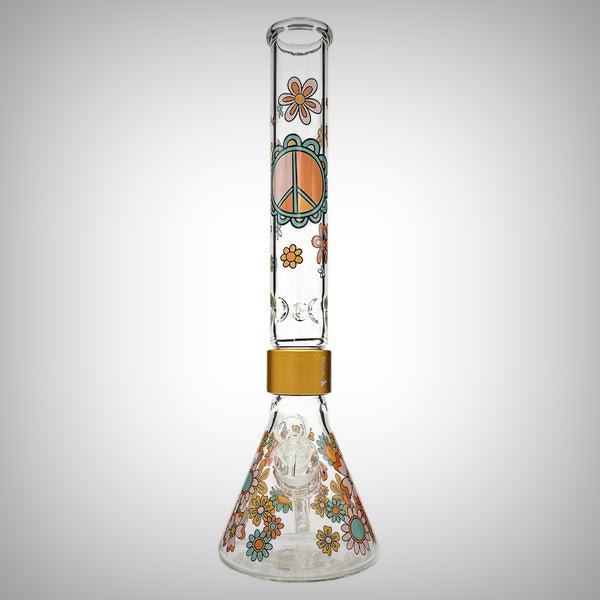 Flower Power Beaker Single Stack and Double Stack by Prism Waterpipes | glass bongs | 421Store online smoke shop