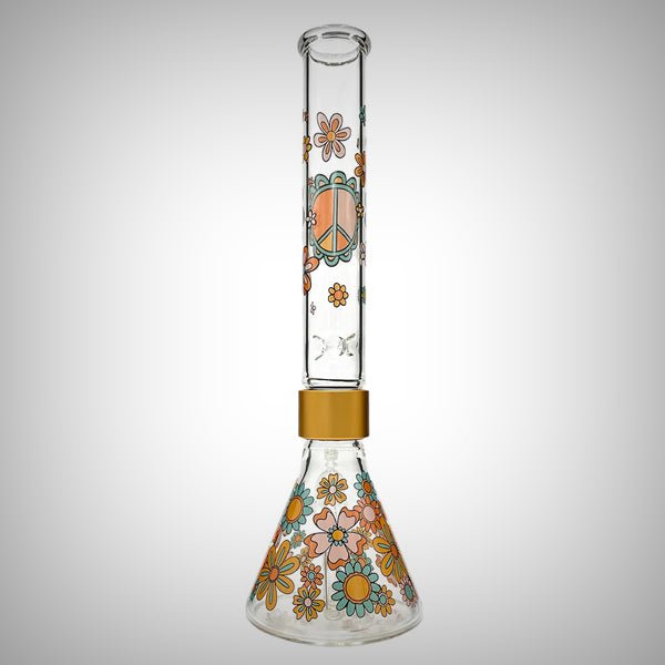 Flower Power Beaker Single Stack and Double Stack by Prism Waterpipes | glass bongs | 421Store online smoke shop