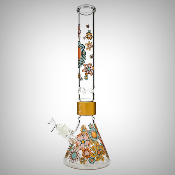Flower Power Beaker Single Stack and Double Stack by Prism Waterpipes | glass bongs | 421Store online smoke shop