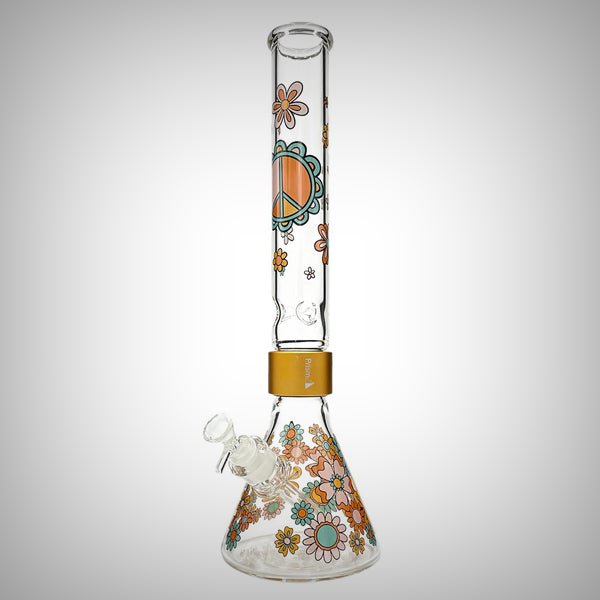 Flower Power Beaker Single Stack and Double Stack by Prism Waterpipes | glass bongs | 421Store online smoke shop