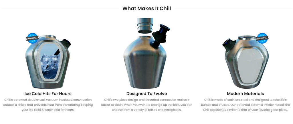 Indestructible Bongs - Chill Ceramic Lined Metal Beaker w/ Glass Bowl by Chill Steel Pipes | Water Pipes | 421Store online smoke shop